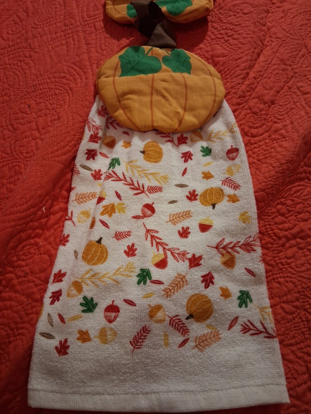 Puffy Pumpkin Hanging Kitchen Towels.